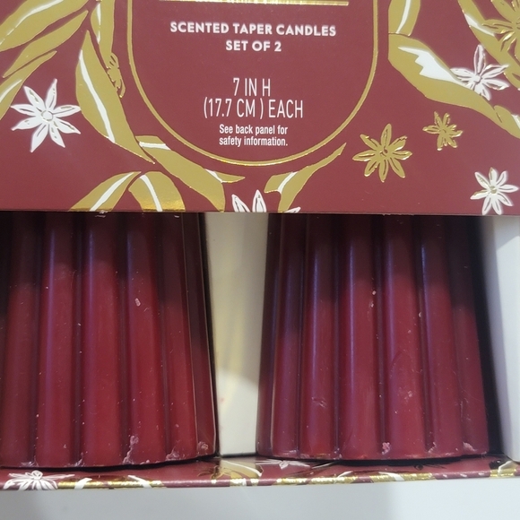 NEW Set of 2 Holiday Hearth Ribbed Taper Candles - Picture 8 of 12